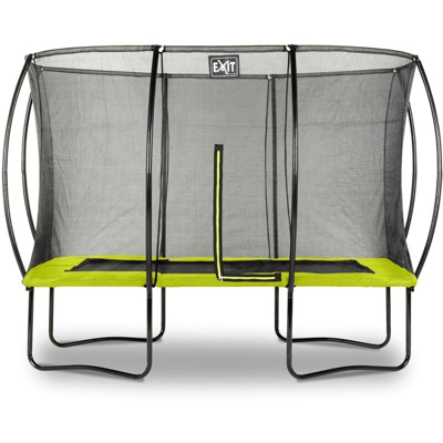 Exit - SOLO TRAMPOLINO Tappeto elastico da giardino rettangolare 214x305cm con rete di sicurezza con pali curvi - verde. Sicurezza ottimale e qualità