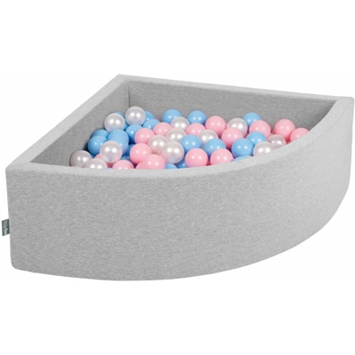 90X30cm/200 Palline Piscina Di Palline Colorate ?7Cm Per Bambini Quarto Angolare In EU, Grigio Ch:Azzurro/Rosa Chiaro/Perla - grigio ch:azzurro/rosa