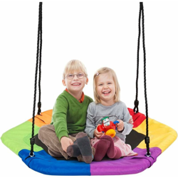 Costway - Altalena da Giardino per Bambini, Portata Max. 150 kg, Arcobaleno, 94 x 84cm características