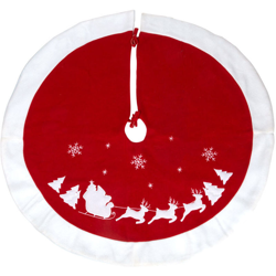 Tappeto Per Albero Di Natale - Colore Rosso E Bianco en oferta