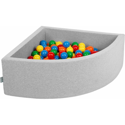 90X30cm/300 Palline Piscina Di Palline Colorate ?7Cm Per Bambini Quarto Angolare In EU, Grigio Ch:Giallo/Verde/Blu/Rosso/Arancione - grigio