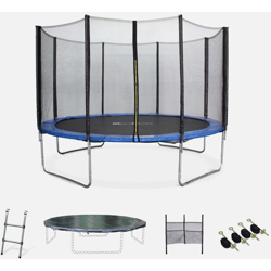 Trampolino da giardino, dimensioni: 370 cm, colore: Blu, con rete di protezione - modello: Saturne | Alta QualitÃ | Norme UE. - Blu precio