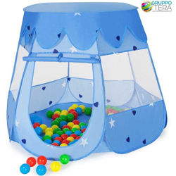 TENDA GIOCO PER BAMBINI CON 100 PALLINE COLARATE BLU POP-UP CON SACCA - Bakaji en oferta