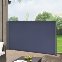 Paravento Estraibile (AxL) 180x300 cm Frangivento in Tessuto Impermeabile per Terrazza/Giardino Schermo Laterale Divisorio - Blu Scuro precio