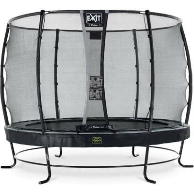 Exit - SOLO TRAMPOLINO Tappeto elastico da giardino rotondo 305cm con rete di sicurezza Deluxe - nero. Con telaio molto stabile. Un trampolino