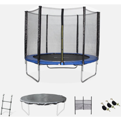 Trampolino da giardino, dimensioni: 250 cm, colore: Blu, con rete di protezione - modello: Pluton | Alta QualitÃ | Norme UE. - Blu características