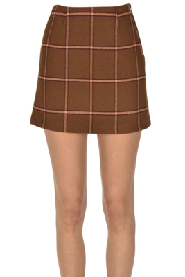 Checked print mini skirt