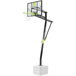 Solo Shops - SOLO canestro da basket con base fisso - trasparente/verde/nero. Con cerchio fisso. Ancorato al terreno, non può essere spostato. en oferta