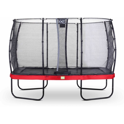 SOLO TRAMPOLINO Tappeto elastico da giardino rettangolare 214x366cm - rosso. Con rete di sicurezza a chiusura automatica e bordo protettivo robusto e