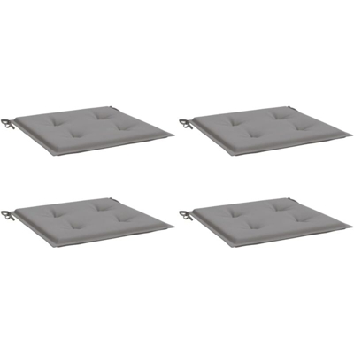 vidaXL Cuscini per Sedie da Giardino 4 pz Grigi 50x50x4 cm Tessuto - Grigio