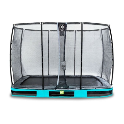 Exit - SOLO TRAMPOLINO Tappeto elastico da giardino interrato rettangolare 214x366cm - azzurro. Con rete di sicurezza Deluxe e bordo protettivo extra