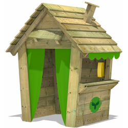 FATMOOSE Capanne da giardino per bambini PandaPark Pro XXL casa dei bambini giardino giochi in legno con camino, finestra e contatore, Clubhouse da en oferta