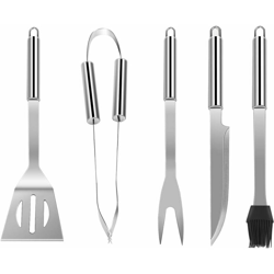 Set di Utensili per Barbecue in Acciaio Inox - 6PC Set Posate da Grill, Accessori per Barbecue Ideale all'aperto, con Custodia características