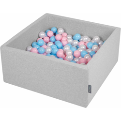 90X40cm/300 Palline ? 7CM Quadrato Piscina Di Palline Colorate Per Bambini Fabbricato In EU, Grigio Ch:Azzurro/Rosa Ch/Perla - grigio ch:azzurro/rosa características