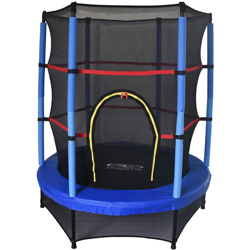 Trampolíno per Bambini Outdoor Toys Happy Jump Blue Diametro 140 cm Con Rete di Sicurezza en oferta