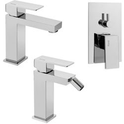 Inbagno - Set Miscelatori cromati lavabo + bidet + doccia 3 vie serie Italia precio