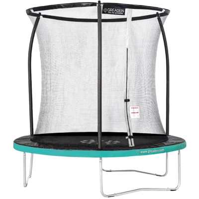 Trampolino da giardino Freestyle verde 250 outdoor fitness Ø 244cm - Rete di sicurezza / materassino protettivo / materassino da salto - Greaden