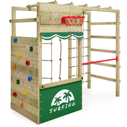 WICKEY Parco giochi in legno Smart Action Scala svedese, Barre di scimmia, Struttura da gioco con parete d'arrampicata per bambini características