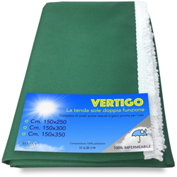 TENDA SOLE VERTIGO da esterno GIARDINO balcone VERDE UNITO impermeabile e idrorepellente Cm. 150 x 350 características