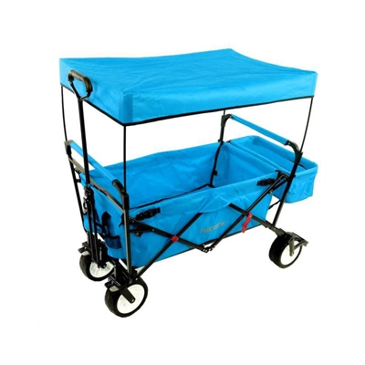 Carrello pieghevole da giardino da spiaggia TURCHESE con tettuccio JW76CT - Fuxtec