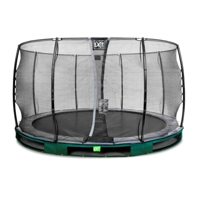 Exit - SOLO TRAMPOLINO Tappeto elastico interrato rotondo 366cm - verde. Con rete di sicurezza a chiusura automatica e bordo protettivo robusto e