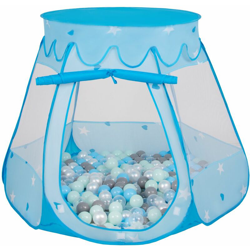 Selonis Tenda 105X90cm/300 Palline Castello Con Palline Colorate Per Bambini, Blu:Perla/Grigio/Trasparente/Azzurro/Menta características