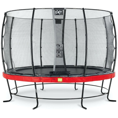 Exit - SOLO TRAMPOLINO Tappeto elastico da giardino rotondo 427cm - rosso. Con rete di sicurezza a chiusura automatica e bordo protettivo robusto e