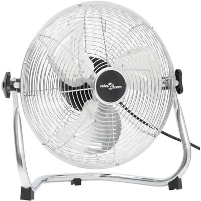 Ventilatore da Pavimento a 3 Velocità 45 cm 60 W Cromato - Argento - Vidaxl