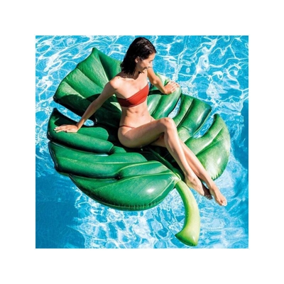 Materassino Isola Gonfiabile Stampa Foglia Pvc Mare Piscina 213 X 142 Cm