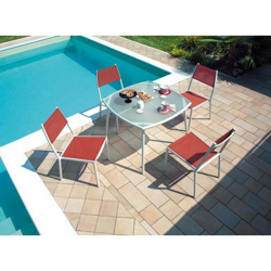 Tavolo da giardino in alluminio avorio Sabaudia - quadrato 95x95 cm en oferta