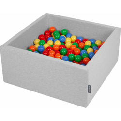 90X40cm/300 Palline ? 7CM Quadrato Piscina Di Palline Colorate Per Bambini Fabbricato In EU, Grigio Ch:Giallo/Verde/Blu/Rosso/Arancione - grigio precio