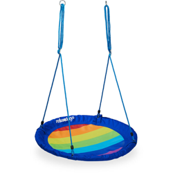 Relaxdays - Altalena a Nido per Esterni, Rotonda, Bambini e Adulti, Regolabile, Carico fino a 100 kg, Ø 100 cm, Colorata en oferta