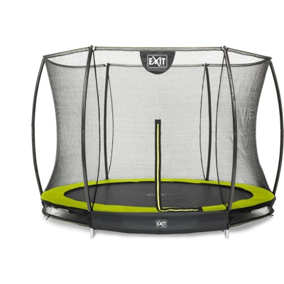 Exit - SOLO TRAMPOLINO Tappeto elastico da giardino interrato rotondo 244cm con rete di sicurezza - verde. Sicurezza e qualità