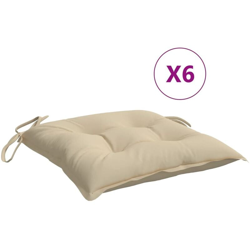 vidaXL Cuscini per Sedie 6 pz Beige 50x50x7 cm in Tessuto - Beige en oferta