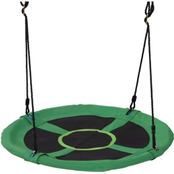 Homcom Altalena da Giardino per Bambini a Nido, Verde e Nero Diametro 100cm en oferta