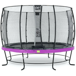 Exit - SOLO TRAMPOLINO Tappeto elastico da giardino rotondo 427cm - rosa. Con rete di sicurezza a chiusura automatica e bordo protettivo robusto e características