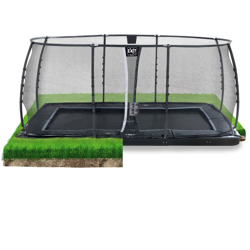 Exit - SOLO TRAMPOLINO Tappeto elastico da giardino interrato rettangolare 305x519cm con rete di sicurezza - nero. Telaio ultra stabile e doppie precio