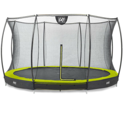 Exit - SOLO TRAMPOLINO Tappeto elastico da giardino interrato rotondo 427cm con rete di sicurezza - verde. Sicurezza e qualità características