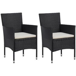 Asupermall - Set Sedie da Pranzo per Giardino 2 Pz in Polyrattan Nero precio