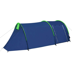 vidaXL Tenda da Campeggio per 4 Persone Blu Marino/Verde - Blu precio