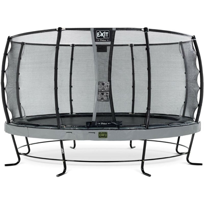 Exit - SOLO TRAMPOLINO Tappeto elastico da giardino rotondo 427cm con rete di sicurezza Deluxe - grigio. Con telaio molto stabile. Un trampolino