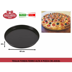 TEGLIA TONDA FERRO ALTA X PIZZA CM.40X4h en oferta