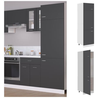 Armadio Per Frigo Grigio 60x57x207 Cm In Truciolato