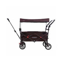 Carrello pieghevole da giardino CT-700 con tettuccio apribile MARRONE - Fuxtec en oferta