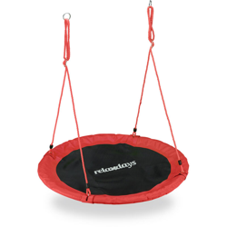 Relaxdays - Altalena da Giardino a Nido, per Bambini e Adulti, Regolabile, Ø 110 cm, Portata Max. 100 kg, Rossa en oferta