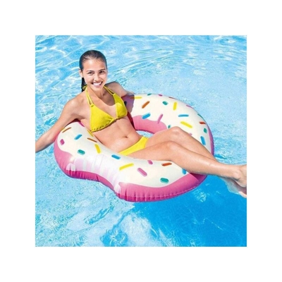 Salvagente Ciambella Gonfiabile Stampa Donuts Mangiucchiata 107 Cm Mare Piscina