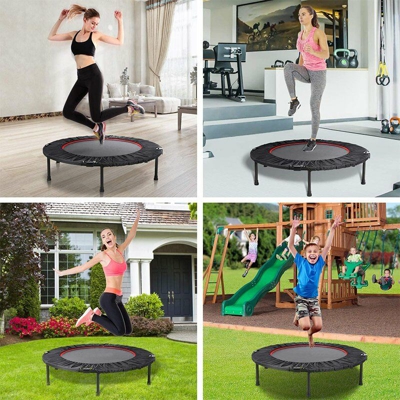 Fitness Trampolino,Trampolino tappetino elastico fitness ?100 cm Nero