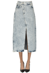 Denim midi skirt precio