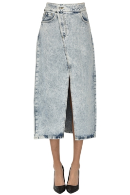 Denim midi skirt