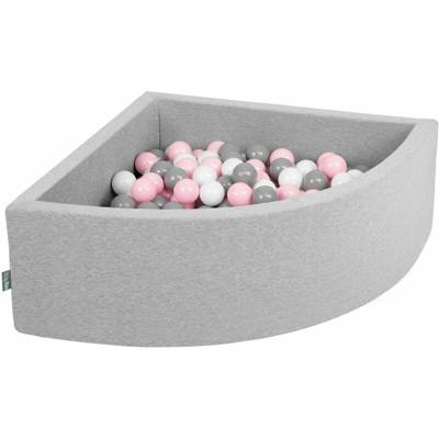 90X30cm/300 Palline Piscina Di Palline Colorate ?7Cm Per Bambini Quarto Angolare In EU, Grigio Ch:Bianco/Grigio/Rosa Ch - grigio